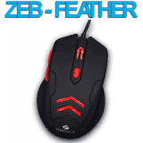 ZEBRONICS Feather Wired Optical Gaming Mouse USB 2.0 | Black