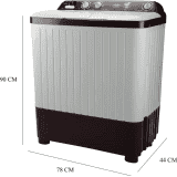 Haier 6.5 kg Semi Automatic Top Load | HTW65-187BO | White, Maroon