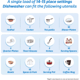 LG DFB424FW | Free Standing 14 Place Settings Intensive Kadhai Cleaning | No Pre-rinse Required Dishwasher