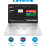HP Ryzen 5 Hexa Core 5500U | 8 GB/512 GB SSD/Windows 11 Home |15s- eq2144au | Thin and Light Laptop | 15.6 inch | Natural Silver