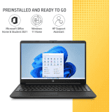 HP Core i3 11th Gen | 8 GB/1 TB HDD/256 GB SSD/Windows 11 Home |  15s-du3614TU Thin and Light Laptop | 15.6 inch | Jet Black