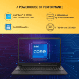 HP Core i3 11th Gen | 8 GB/1 TB HDD/256 GB SSD/Windows 11 Home |  15s-du3614TU Thin and Light Laptop | 15.6 inch | Jet Black