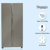 Kelvinator 500 litres Side-by-Side Refrigerator | KRS-B520SSV | Shiny Silver