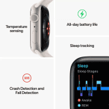 Apple Watch | MP6N3HN/A |Series 8 |  45 mm | Silver Aluminum Case with White Sport Band | GPS