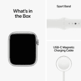Apple Watch | MP6N3HN/A |Series 8 |  45 mm | Silver Aluminum Case with White Sport Band | GPS