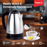 Impex STEAMER Stainless Steel Electric Kettle | 1.5 L | 1500 Watts | Silver | 1501