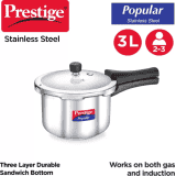 Prestige Popular | 3 L |  Pressure Cooker | Stainless Steel