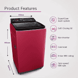 Bosch Washing Machine | WOE753M0IN | 7.5 Kg | Fully Automatic Top Load Washing Machine | Maroon