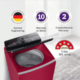 Bosch Washing Machine | WOE753M0IN | 7.5 Kg | Fully Automatic Top Load Washing Machine | Maroon