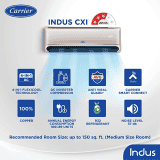 Carrier | CXI-R32 | 1.5 Ton | 3 Star | Hybridjet Inverter Split AC |  | Beige