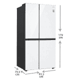LG Refrigerator | GC-B257UGLW | 694 litres | Frost Free | Side-by-Side Refrigerator | Linen White
