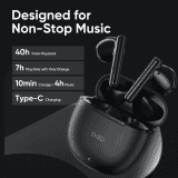 DIZO Buds P | True Wireless with Fast Charge | 40HPlaytime & 13mm Driver | Bluetooth Headset | Dynamo Black