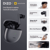 DIZO TechLife GoPods | True Wireles | Active Noise Cancellation | Bluetooth Headset | Smoky Grey