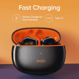 DIZO Buds Z Pro | True Wireless | Active Noise Cancellation | Bluetooth Headset | Orange, Black