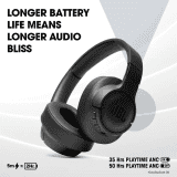 JBL Tune 760 NC Bluetooth Headset | On the Ear | Black