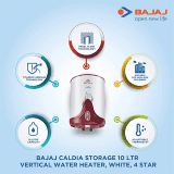 Bajaj Caldia Storage Water Geyser | 10 Litre | White Marron
