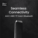 Hapi Pola Powerbeat wireless Bluetooth 5.0 sound bar Stereo Channel | Black