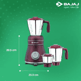BAJAJ Crimson Ivora  Mixer Grinder | 410530 | 800 W | 3 Jars | Red
