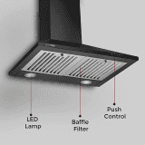 Blowhot 60 Cms Ariel Chimney | 800 m3/h | Black