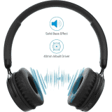 Portronics Bluetooth Headset | POR-317  | On the Ear Muffs M  | Black