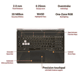 ASUS Gaming Laptop | FA506IC-HN075W | 15.6 inch | Ryzen 7 Dual Core 7th Gen |16 GB/512 GB HDD/512 GB SSD/Windows 11 Home | Black