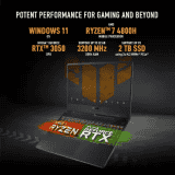 ASUS TUF Gaming A17 with 90Whr Battery Ryzen 7 Octa Core AMD R7-4800H | 8 GB/512 GB SSD | FA706ICB-HX061W | Graphite Black
