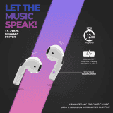 CORSECA Plum Truly Wireless Powerbuds Bluetooth Headset | JST406 | White