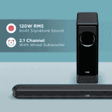 boAt Aavante Bar 1600D 120 W Bluetooth Soundbar | Premium Black, 2.1 Channel