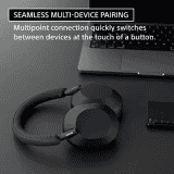 Sony Wireless Industry Leading Active Noise Cancelling Over Ear Headphones | 3 Min Quick Charge | Black | WH-1000XM5
