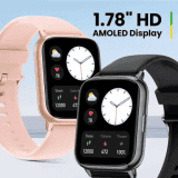 AMAZFIT POP 2 BLACK SMART WATCH A2290 MSI | HD AMOLED Display |  BT Calling  Smartwatch | Black Strap