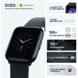 DIZO Watch D Sharp 1.75 inch with High Resolution Display | Black Strap
