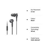Sony Premium in-Ear Extra Bass Wired Headphones with Mic | MDR-XB55AP | Black