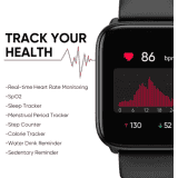 DIZO Watch D Sharp 1.75 inch with High Resolution Display | Black Strap