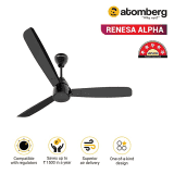 Atomberg Renesa Alpha ceiling Fan with Regulator | 1200mm | Black