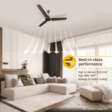 Atomberg Ikano Ceiling Fan | 1200 mm | 3 Blade | Gloss Black