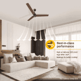 Atomberg Renesa Ceiling Fan | 1200 mm | 3 Blade | BLDC Ceiling Fan with Remote Control & LED Indicators | Matt Brown & Black