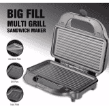 HAVELLS Big Fill Multi Grill 2 Slice Sandwich Maker | 900 W | Black