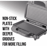 HAVELLS Big Fill Multi Grill 2 Slice Sandwich Maker | 900 W | Black