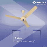 Bajaj Energos 26 Ceiling Fan with Remote | 1200mm | Base Ivory
