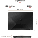 ASUS TUF GAMING A15 FA506ICB-HN005W Gaming Laptop | Ryzen 7 Octa Core 4800H | 8 GB/512 GB SSD/Windows 11 Home/4 GB Graphics/NVIDIA GeForce RTX 3050/144 Hz  | 15.6 inch | Graphite Black