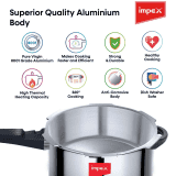 Impex Pressure Cooker |  Eco 7 | 7 Litre | Aluminium