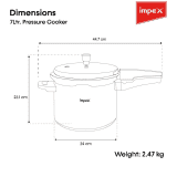 Impex Pressure Cooker |  Eco 7 | 7 Litre | Aluminium
