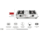 Pigeon Maxima Stainless Steel Manual Gas Stove | 2 Burners