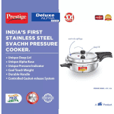 Prestige Deluxe Alpha Svachh Induction Bottom Pressure Cooker  | 4 L | Stainless Steel