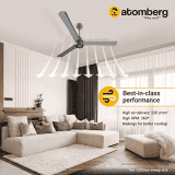 Atomberg Renesa+ 3 Blade Ceiling Fan |  1200 mm | BLDC Motor with Remote | Sand Grey