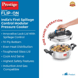 Prestige Svachh Flip-on Mini Stainless Steel Pressure Cooker | Spillage Control | 2 L | 18 cm | 20164
