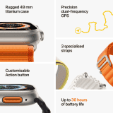 Apple Watch Ultra | 49 mm | GPS + Cellular | Titanium Case | Midnight Ocean