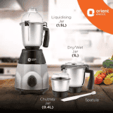 Orient Electric MGCS120G3 1200W Mixer Grinder | 3 Jars | Black