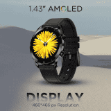 Fire-Boltt Legacy | 1.43 AMOLED | Bluetooth Calling Smartwatch | Black Leather Strap