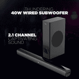 boAt Aavante Bar 1250 80 Watt 2.1 Channel Wireless Bluetooth Soundbar | Premium Black